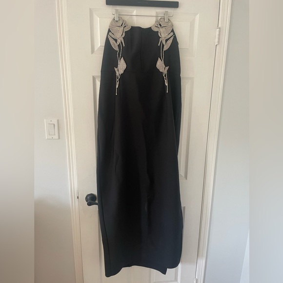 Oscars Lady Embellished Maxi Dress - Black- Fashionova 3XL- SIlver Rose Detail - Picture 4 of 8